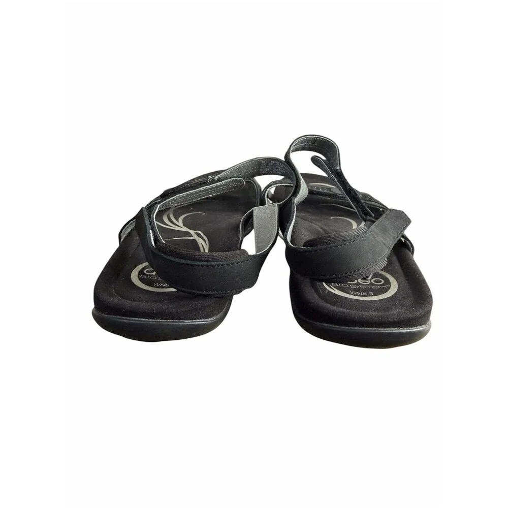 Abeo Brynn Sandals size 8.5N Black Leather Rhinestone Orthotic Comfort Shoes